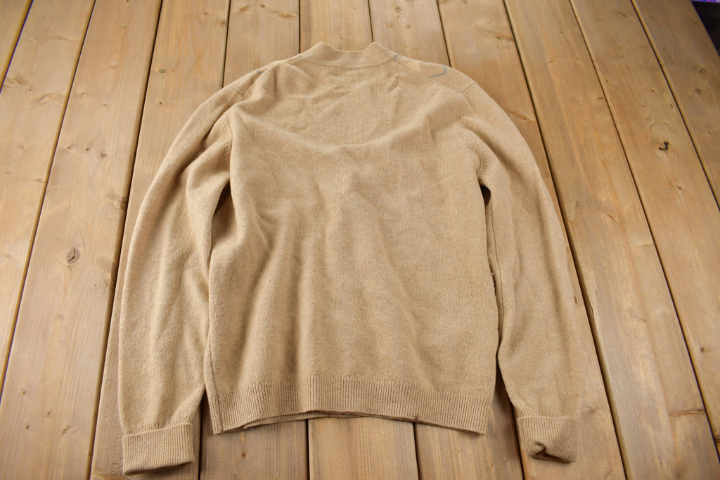 Vintage 1970s Catler Argyle Knit Cardigan Sweater Made In Great Britain Size Small