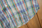 Vintage 1990s Levi's White Tab Short Sleeve Plaid Button Up Flannel Shirt
