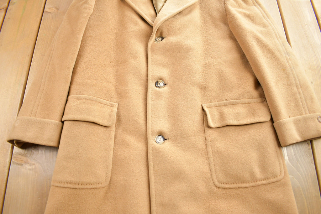 Vintage 1970s Crombie Cashmere Button Up Over Coat Made In Canada