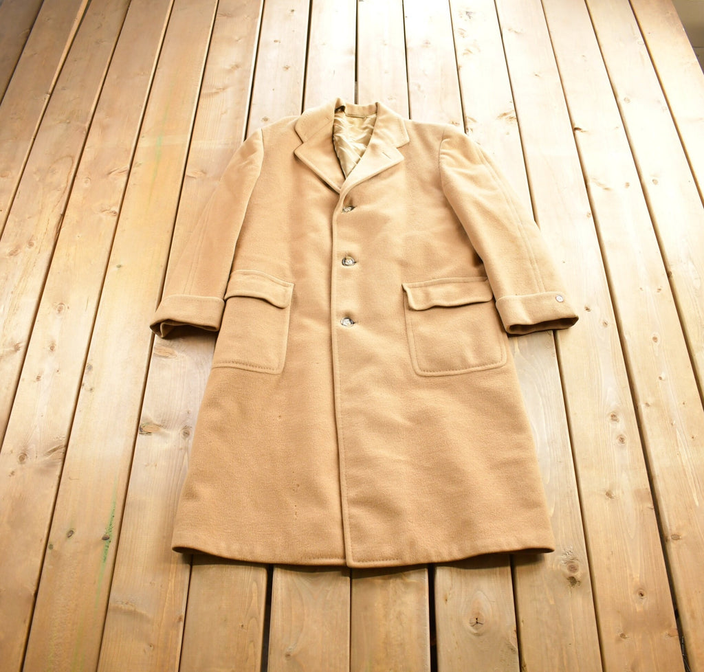 Vintage 1970s Crombie Cashmere Button Up Over Coat Made In Canada
