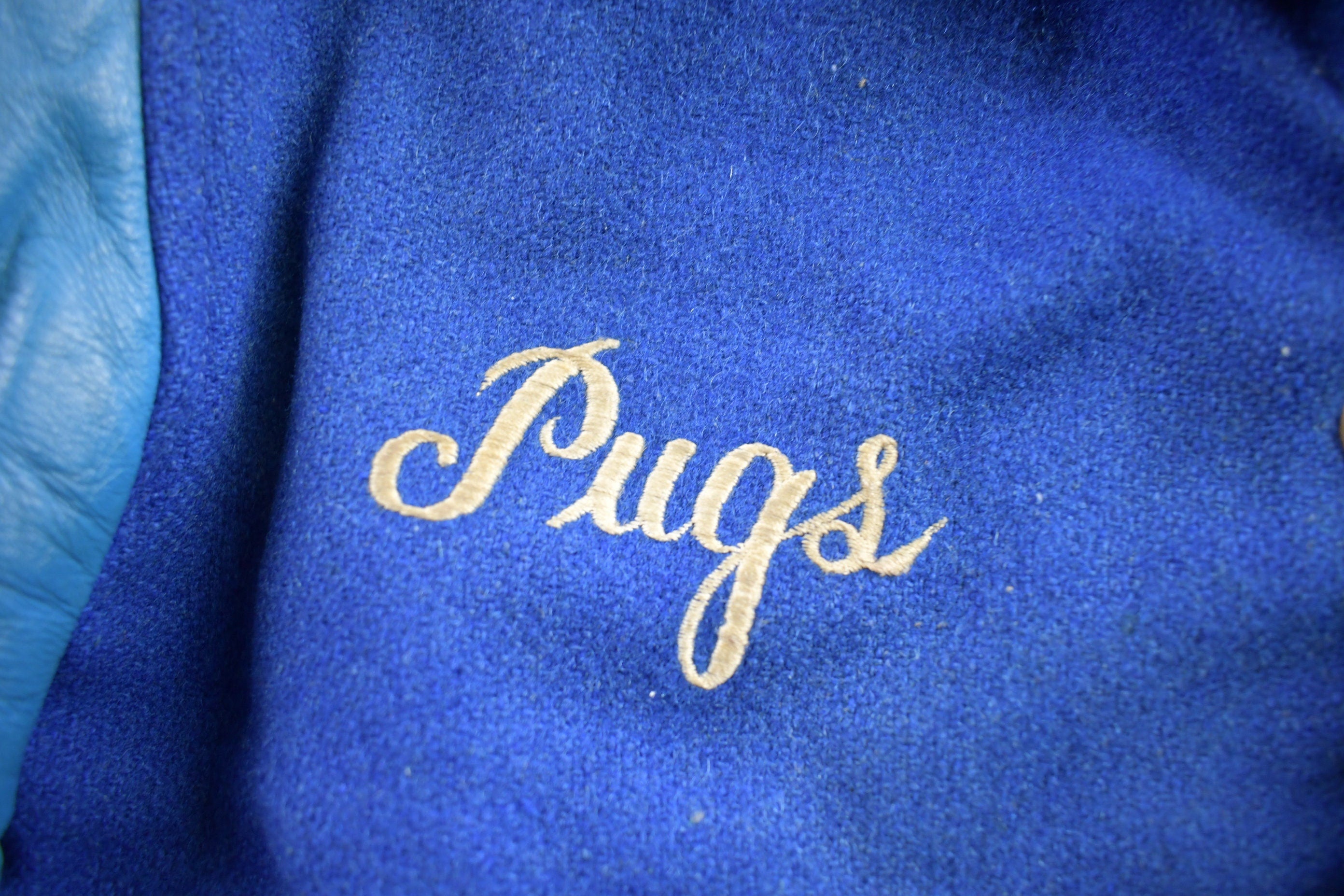 Vintage 1960s Apollo Brand Junior Hockey Leather & Wool Embroidered Varsity Jacket Made In Canada