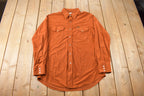 Vintage 1970s Lee Western Style Pearl Snap Button Up Shirt Made in USA Size L