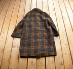 Vintage 1970s Harrods Wool Button Up Long Jacket Made In England
