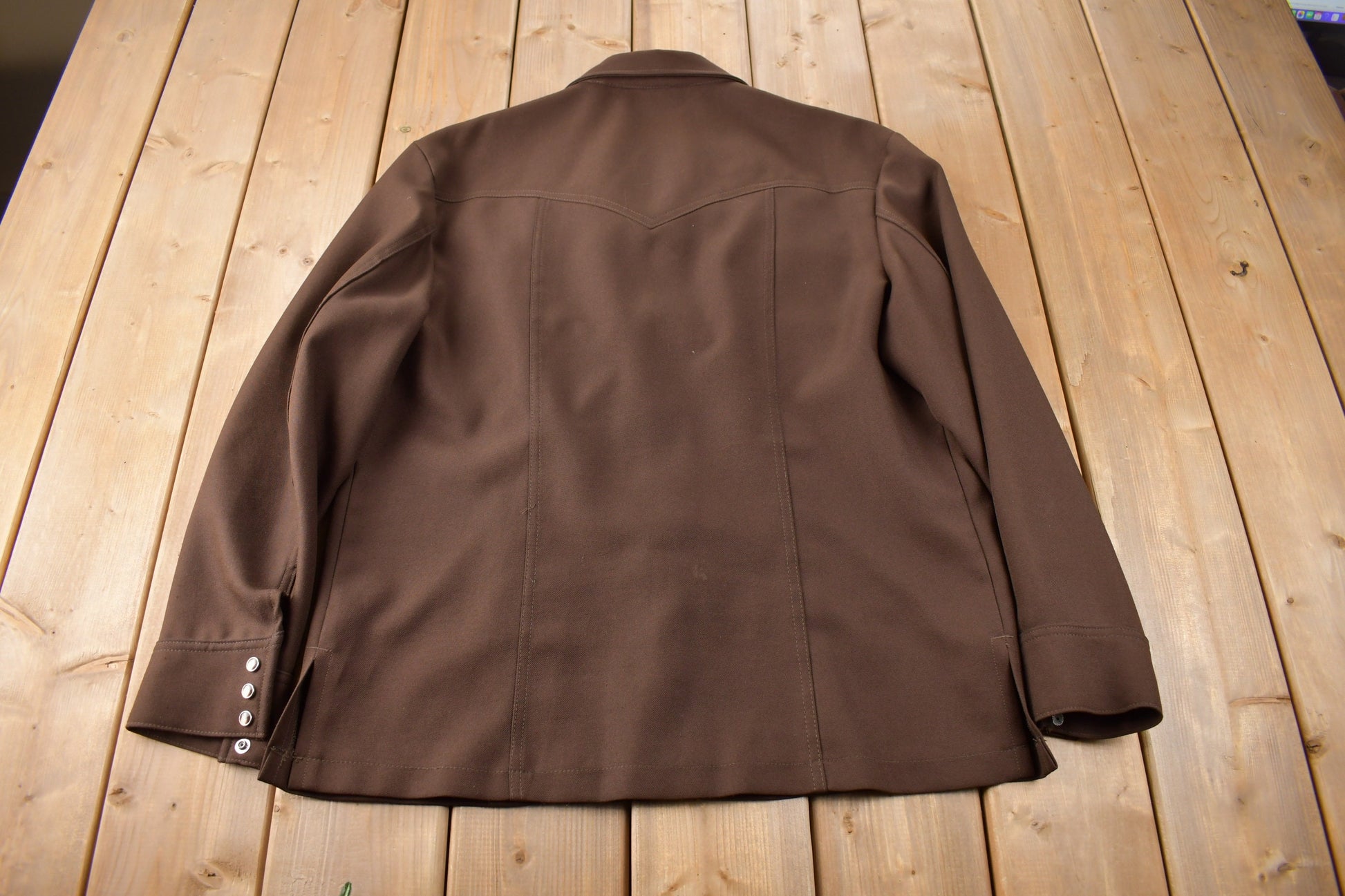 Vintage 1970s Lee Western Style Pearl Snap Button Up Shirt Made in USA Size XL