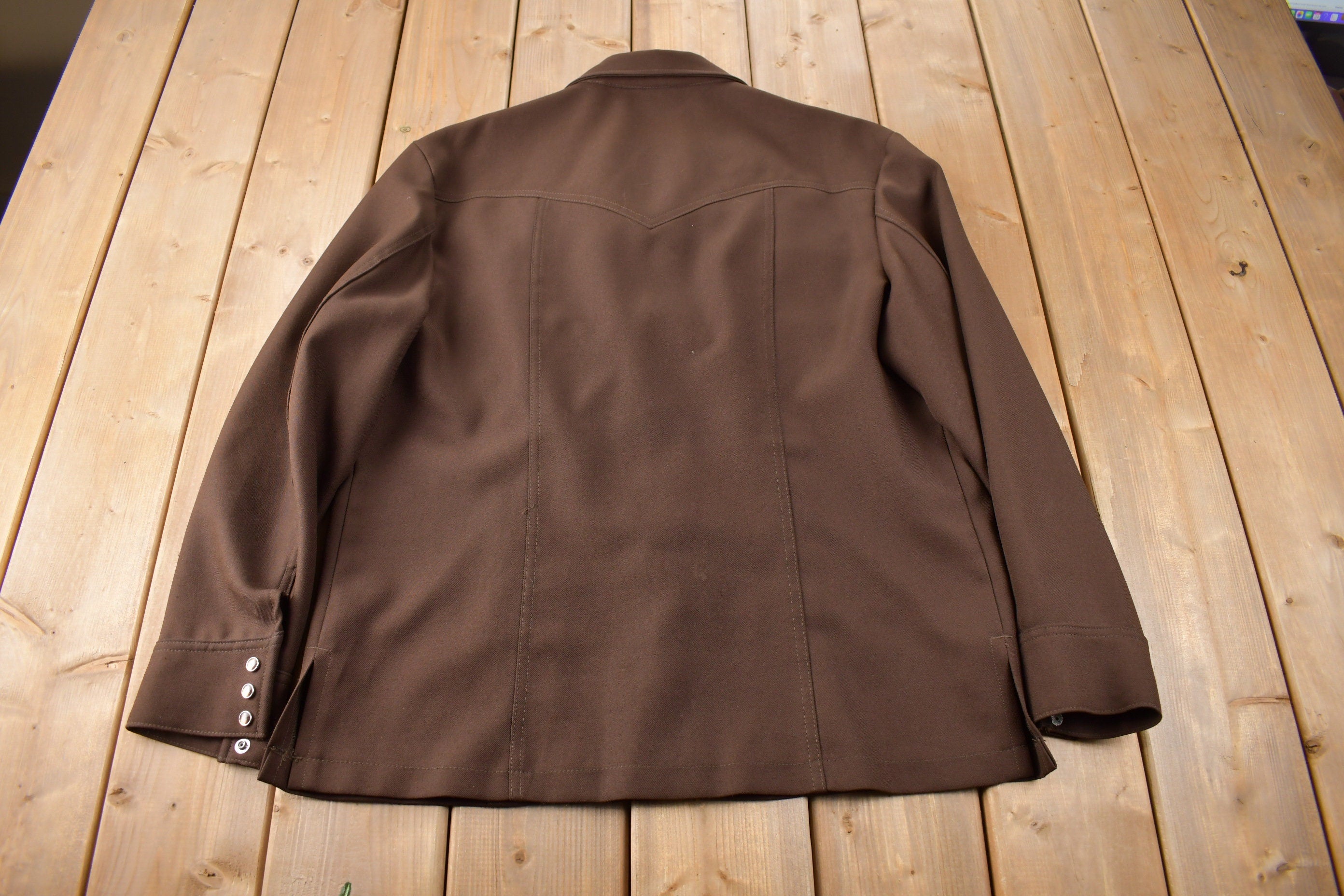 Vintage 1970s Lee Western Style Pearl Snap Button Up Shirt Made in USA Size XL