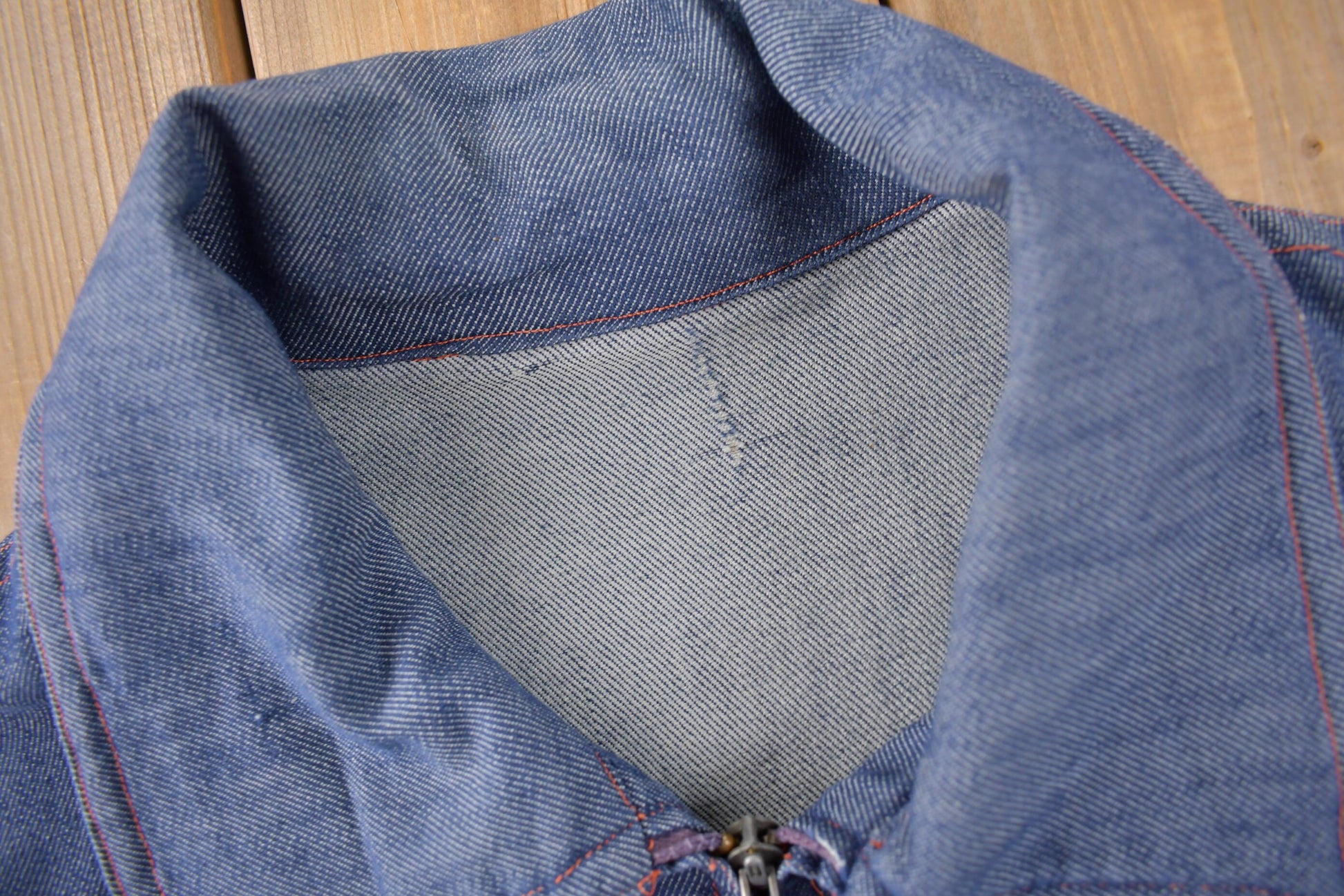 Vintage 1960s Light Weight Denim Work Jacket Made In USA Size M