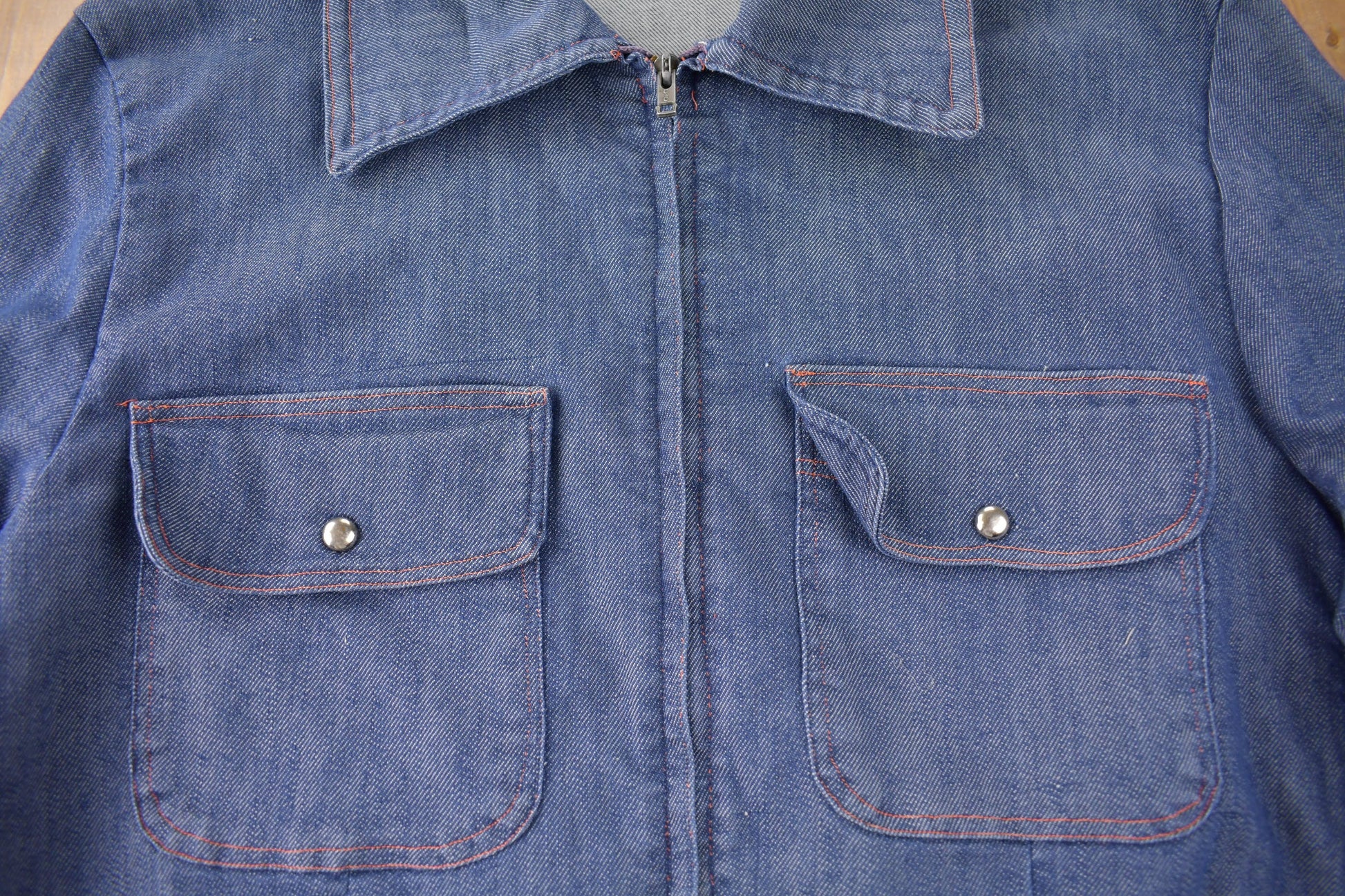 Vintage 1960s Light Weight Denim Work Jacket Made In USA Size M