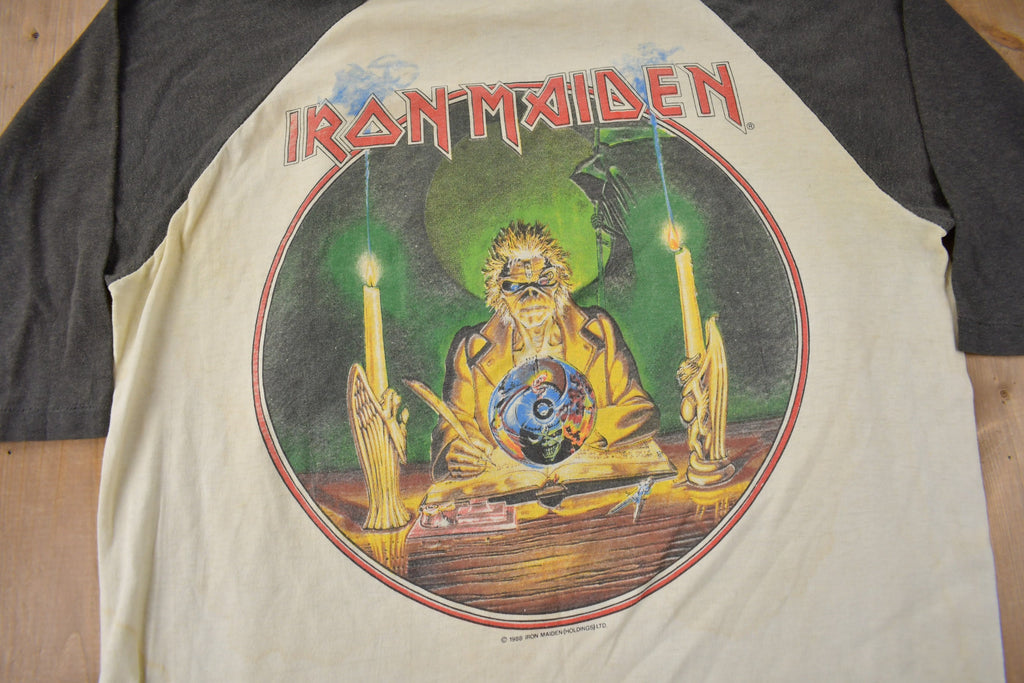 Vintage 1988 Iron Maiden Seventh Son Of A Seventh Son Raglan Band Tee Made In USA