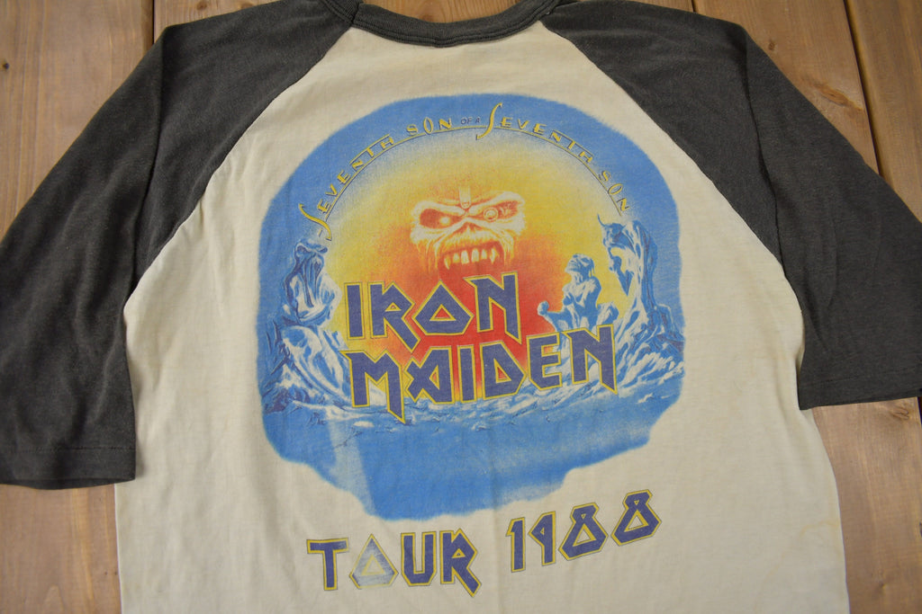 Vintage 1988 Iron Maiden Seventh Son Of A Seventh Son Raglan Band Tee Made In USA
