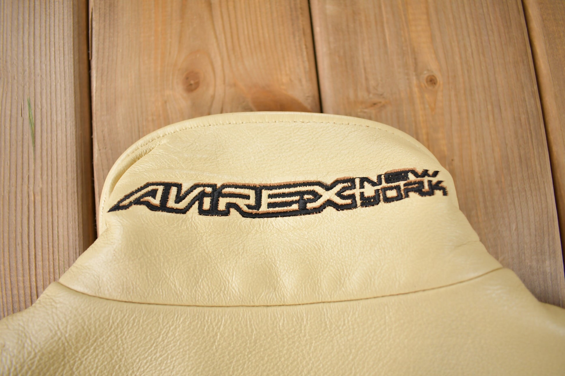 Vintage 1990s Avirex USA Japanese Dragons Graphic Leather Jacket Size 3XL