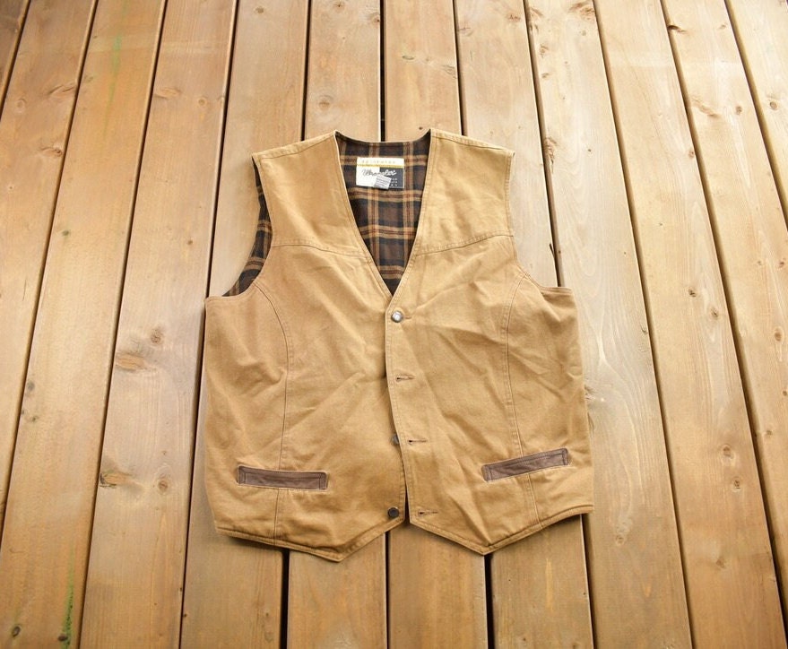 Vintage 1980s Wrangler Blanket Lined Work Vest Size XL