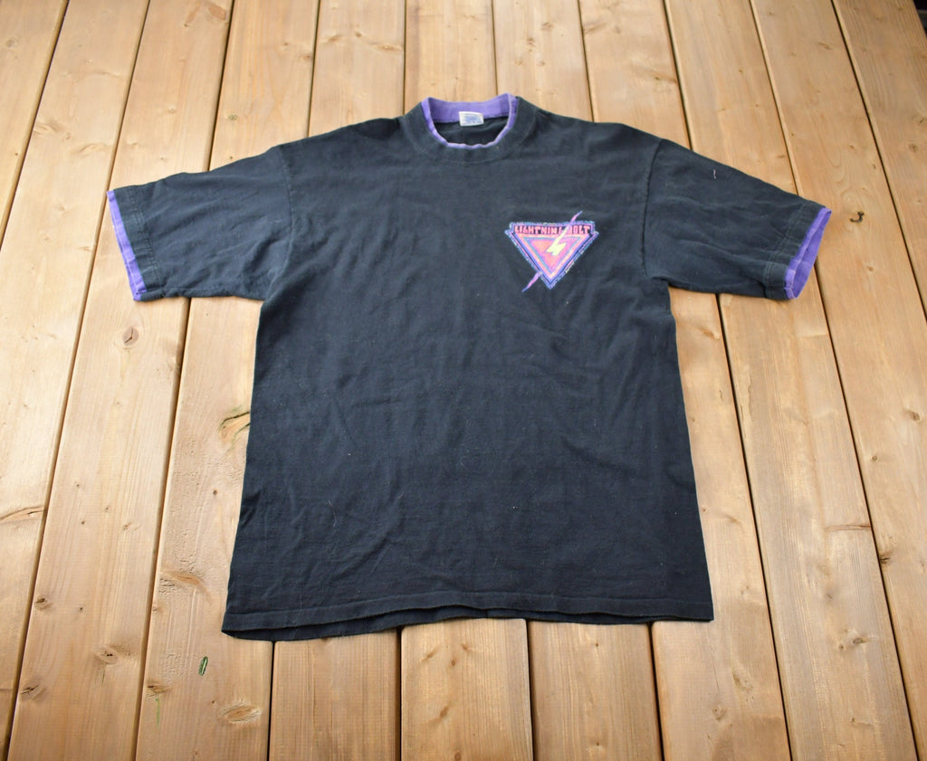 Vintage 1990s Lightning Bolt Blank T Shirt Made In USA Size L