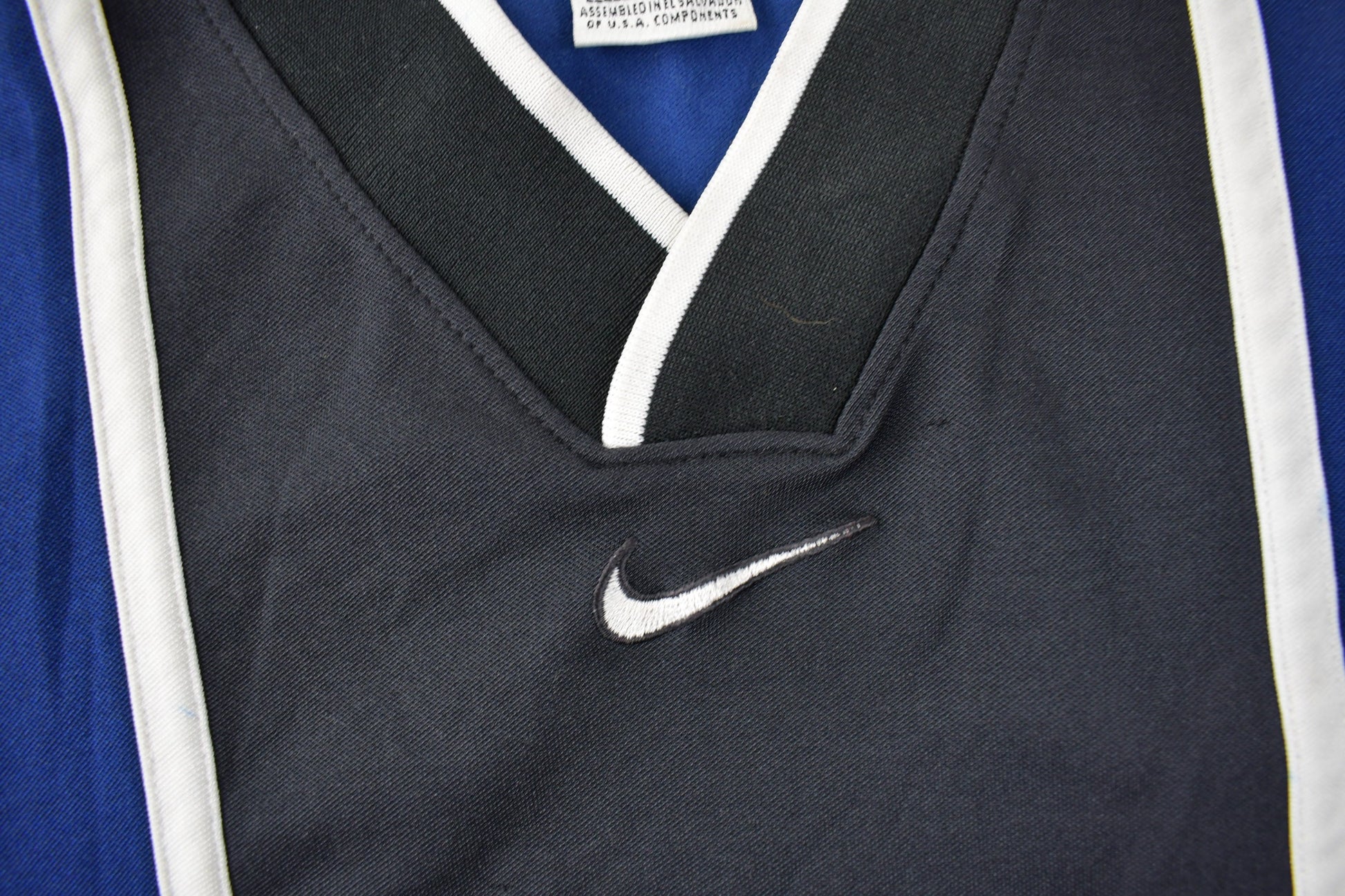 Vintage 1990s Nike Middle Swoosh Blue Jersey Style T Shirt Size S