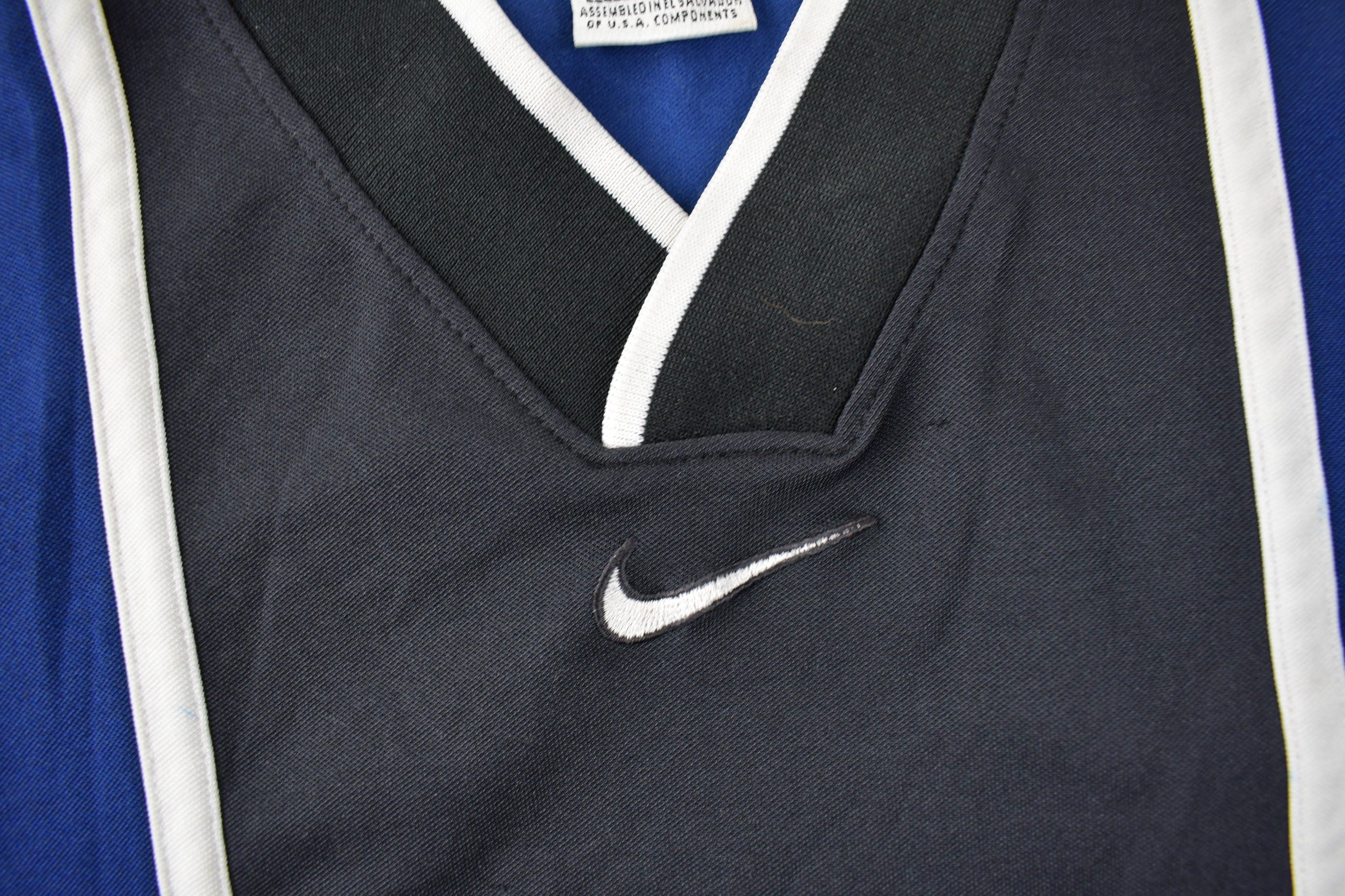 Vintage 1990s Nike Middle Swoosh Blue Jersey Style T Shirt Size S