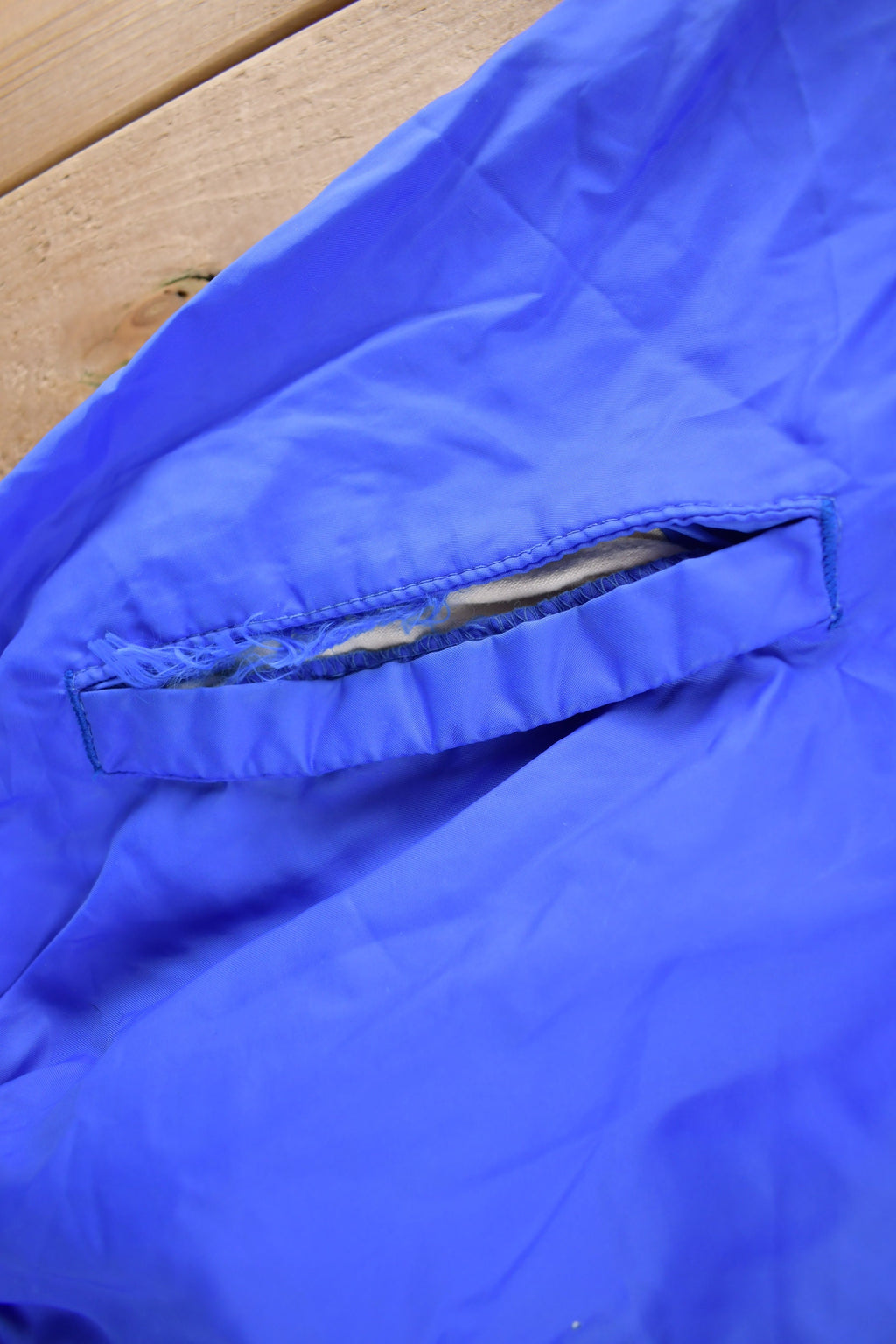 Vintage 1960s Blank Blue Champion Snap Button Jacket Size M