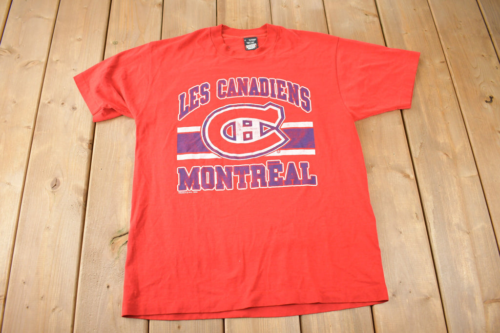 Vintage 1988 Montreal Canadiens NHL Hockey Graphic T-Shirt Made In Canada