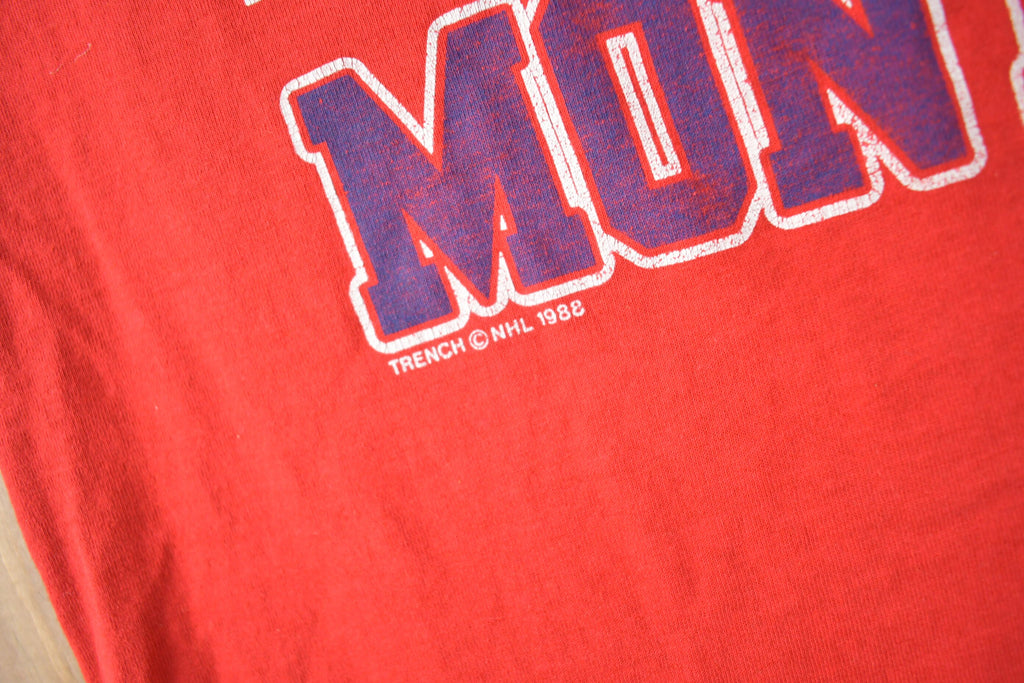 Vintage 1988 Montreal Canadiens NHL Hockey Graphic T-Shirt Made In Canada