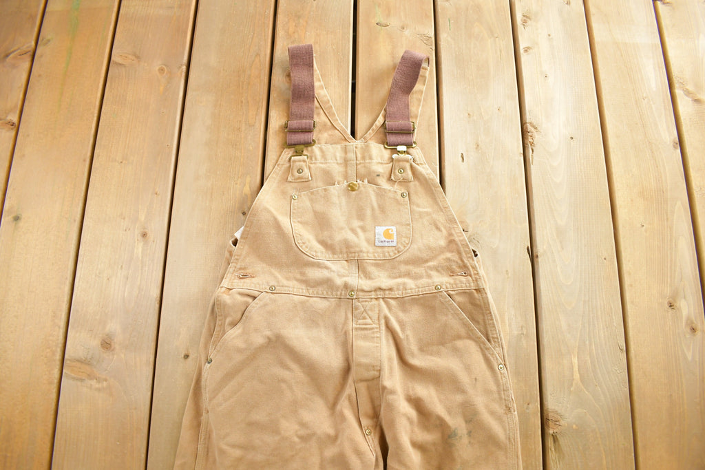 Vintage 1980s Carhartt Double Knee Canvas Overalls Size 40 x 30 Made in USA
