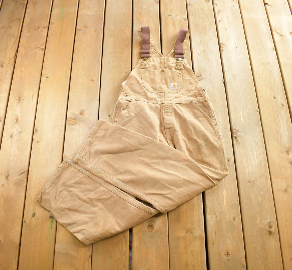 Vintage 1980s Carhartt Double Knee Canvas Overalls Size 40 x 30 Made in USA