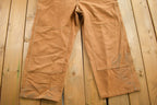 Vintage 1980s Carhartt Double Knee Canvas Overalls Size 42 x 30