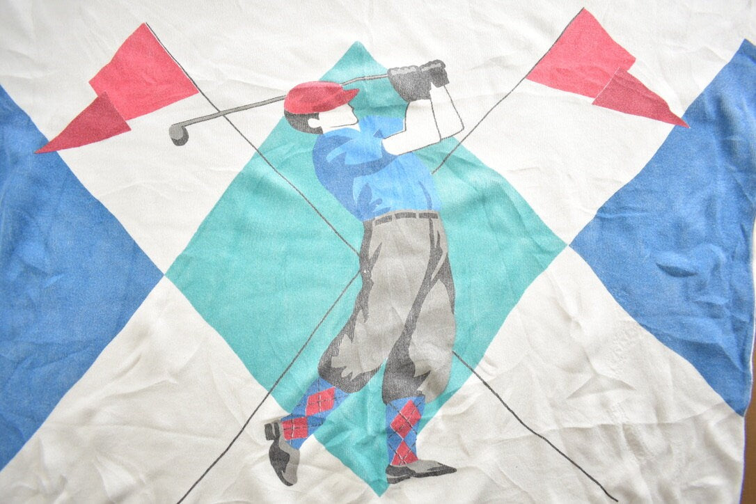 Vintage 1980s Golfing Argyle Crewneck T-shirt Made In USA