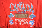 Vintage 1990s Toronto Blue Jays MLB Baseball Collared Sweatshirt Made In Canada