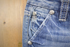 Vintage Y2K Miss Me Bedazzled Wide Leg Low Rise Jeans Size 26x33