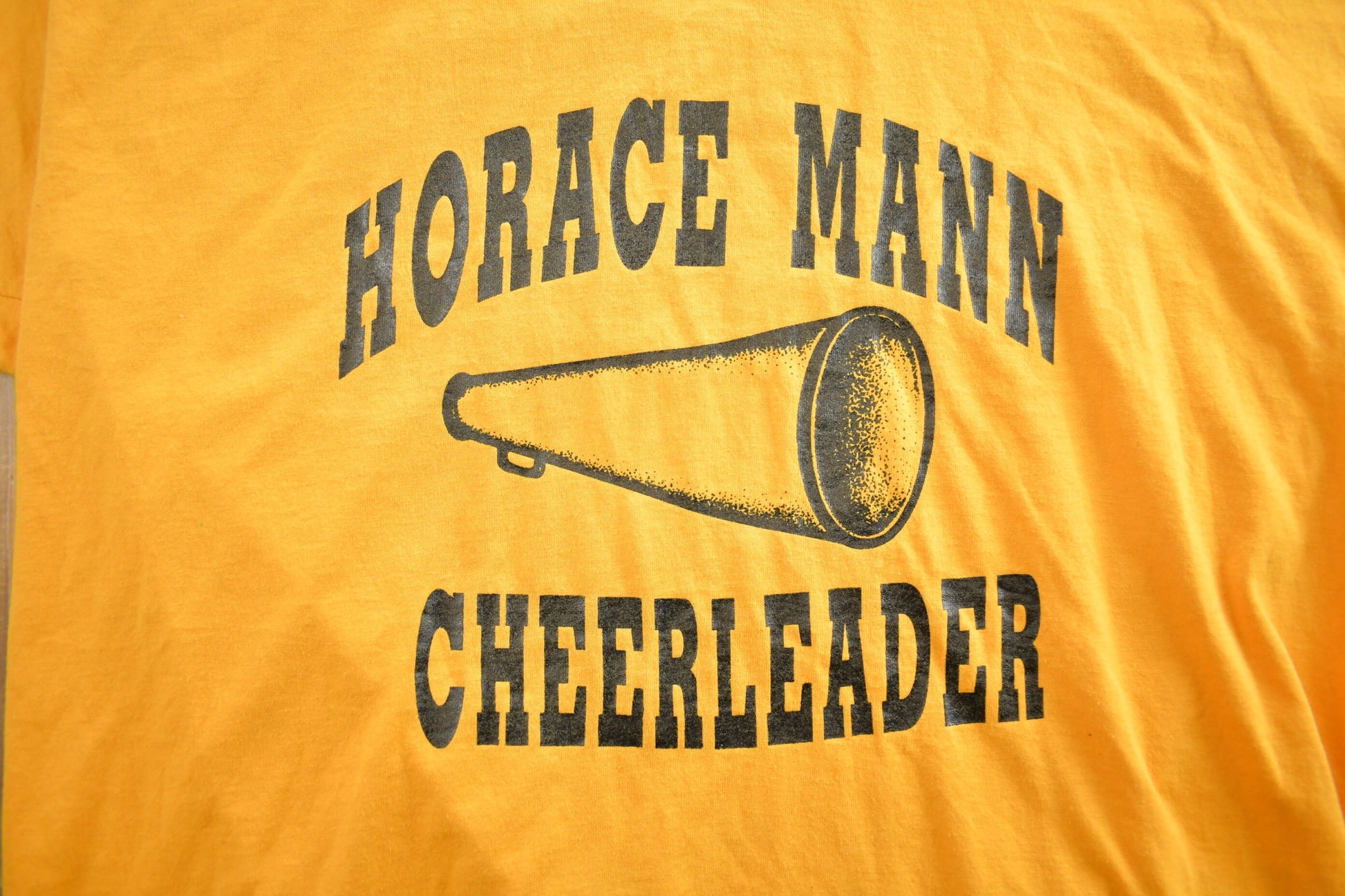 Vintage 1980s Horace Mann Cheerleader Graphic T-Shirt Made In USA