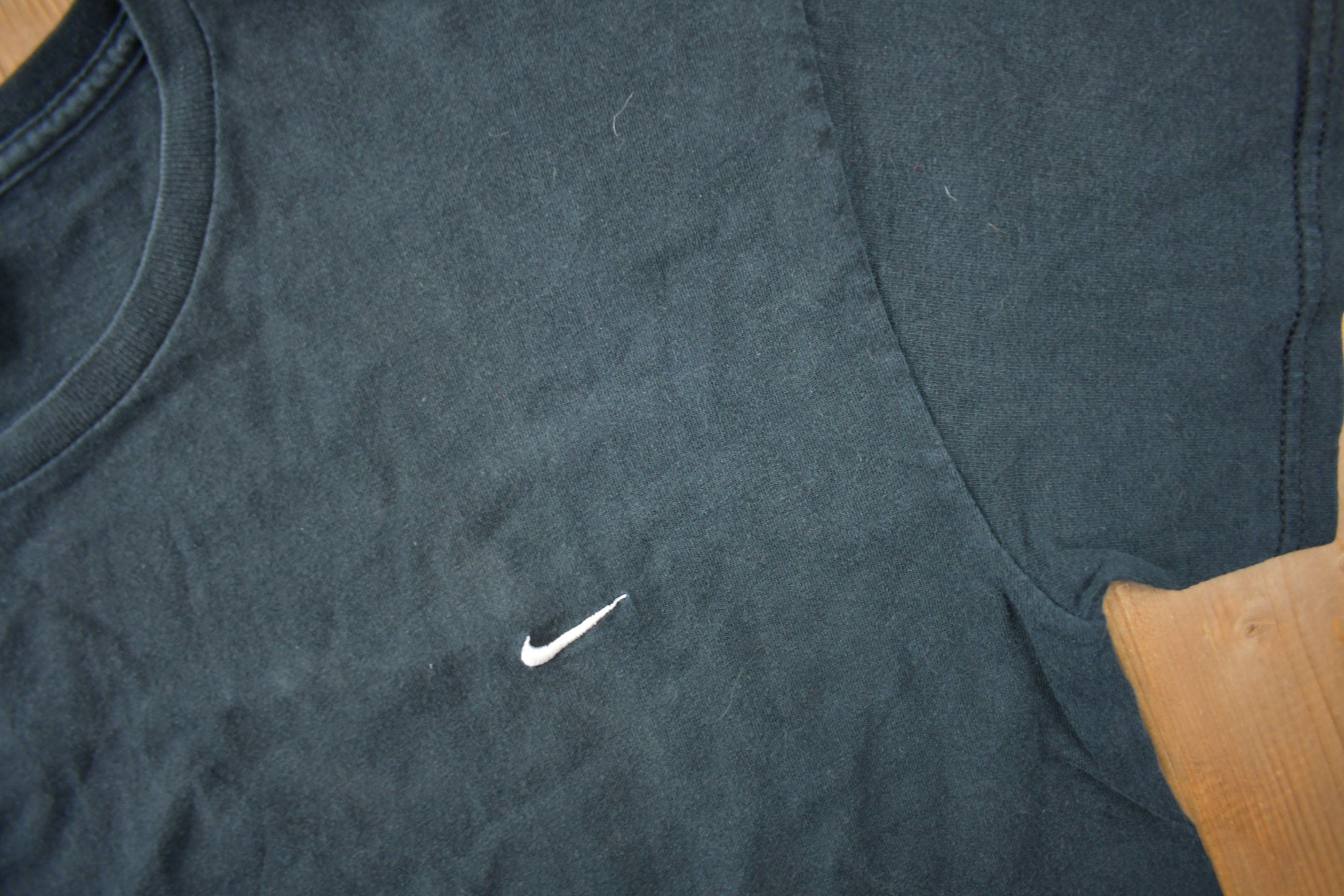 Vintage 1990s Nike Mini Swoosh Embroidered T Shirt Made In USA