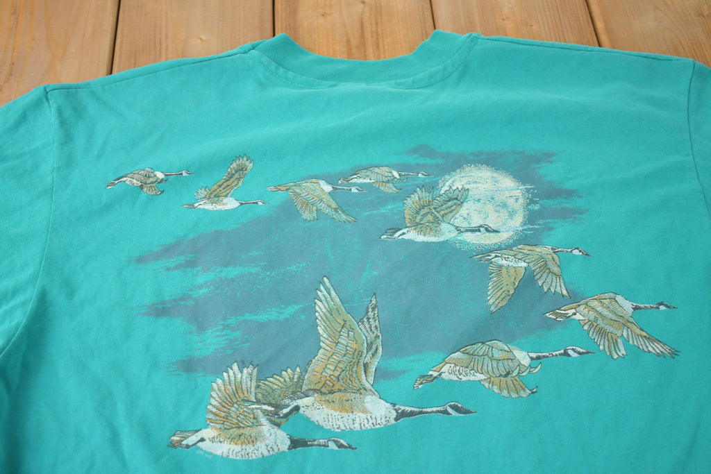 Vintage 1980s Canadian Goose Theme Single Stitch Graphic T-Shirt Made In USA