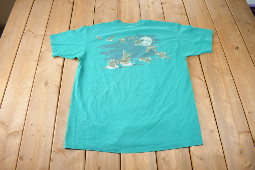 Vintage 1980s Canadian Goose Theme Single Stitch Graphic T-Shirt Made In USA