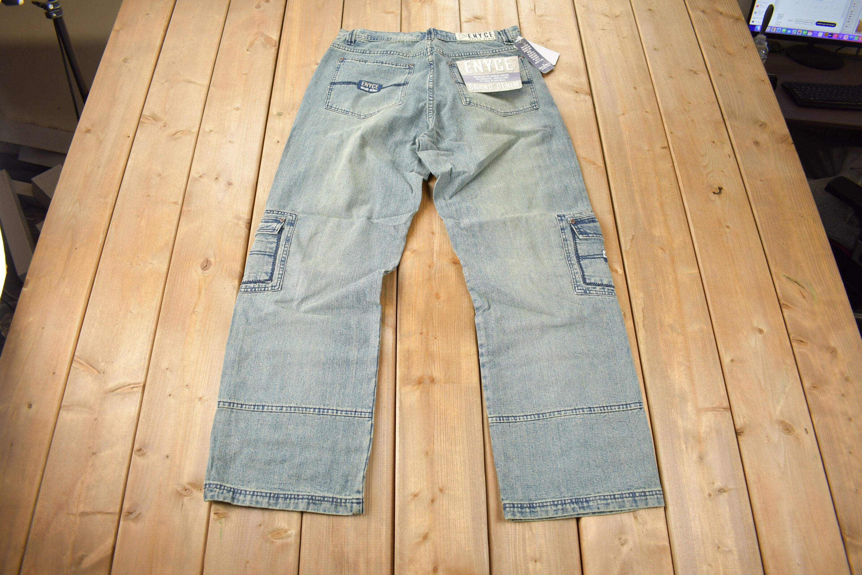 Vintage 2004 Deadstock Enyce Hip Hop Cargo Jeans Size 34
