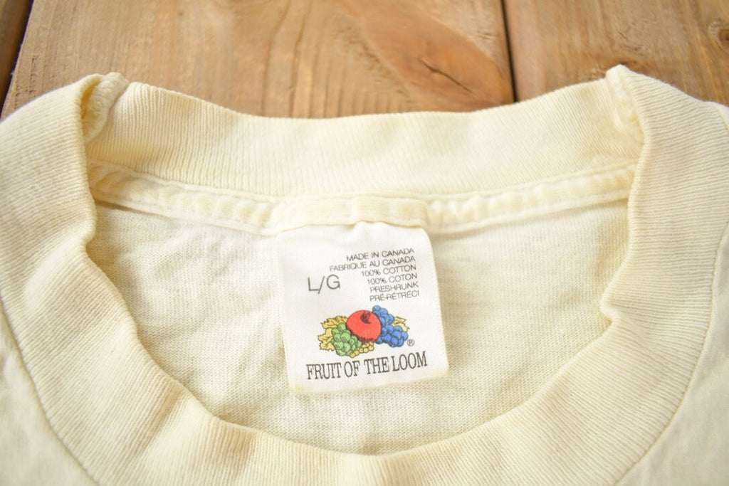 Vintage 1980s African Lion Safari Graphic Single Stitch T-Shirt Made In Canada