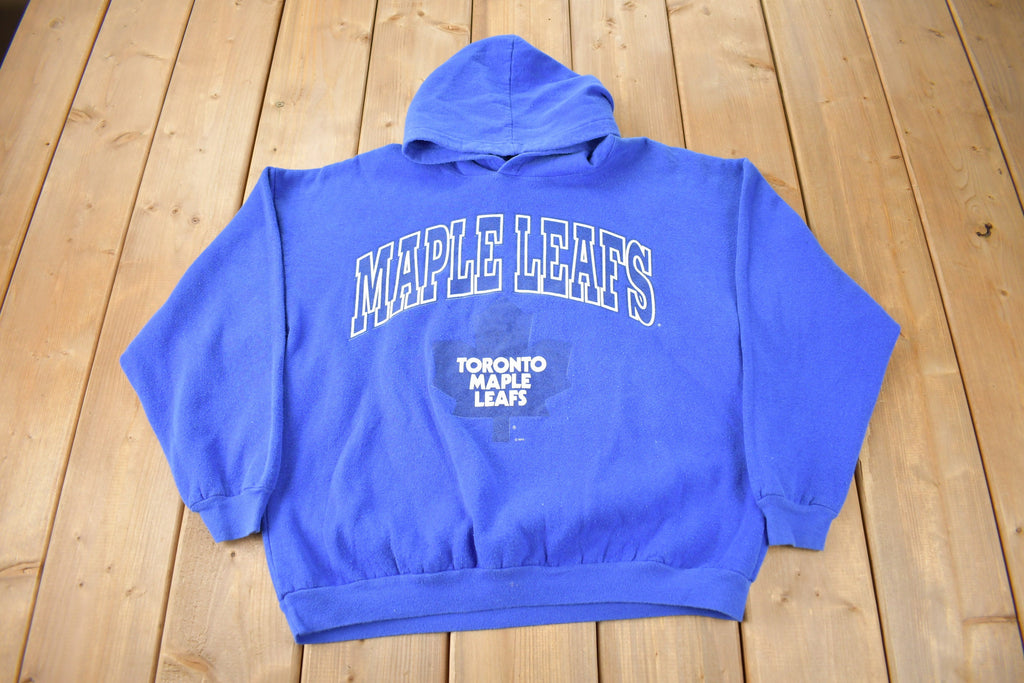 Vintage 1980s Toronto Maple Leafs NHL Hockey Hoodie Made In Canada Size XXS