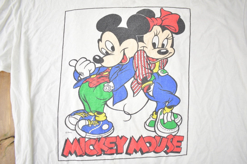 Vintage 1980s Disney Mickey And Minnie Mouse Graphic Single Stitch T-Shirt