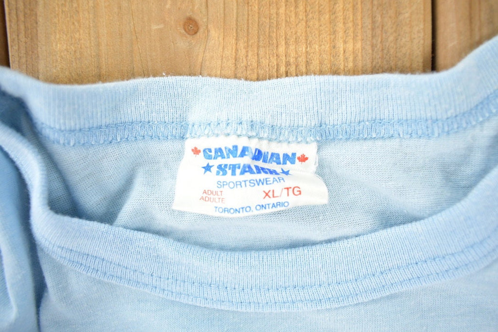 Vintage 1980s MLB Baseball Toronto Blue Jays Gananoque Graphic T-Shirt Made In Canada