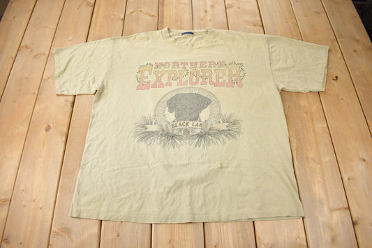 Vintage 1990s Northern Explorer Black Lab Single Stitch Graphic T-Shirt Size XXL