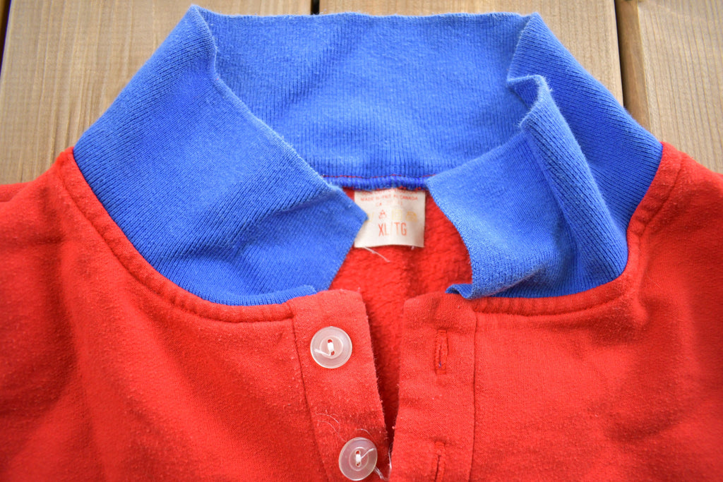 Vintage 1990s Toronto Blue Jays MLB Baseball Collared Sweatshirt Made In Canada