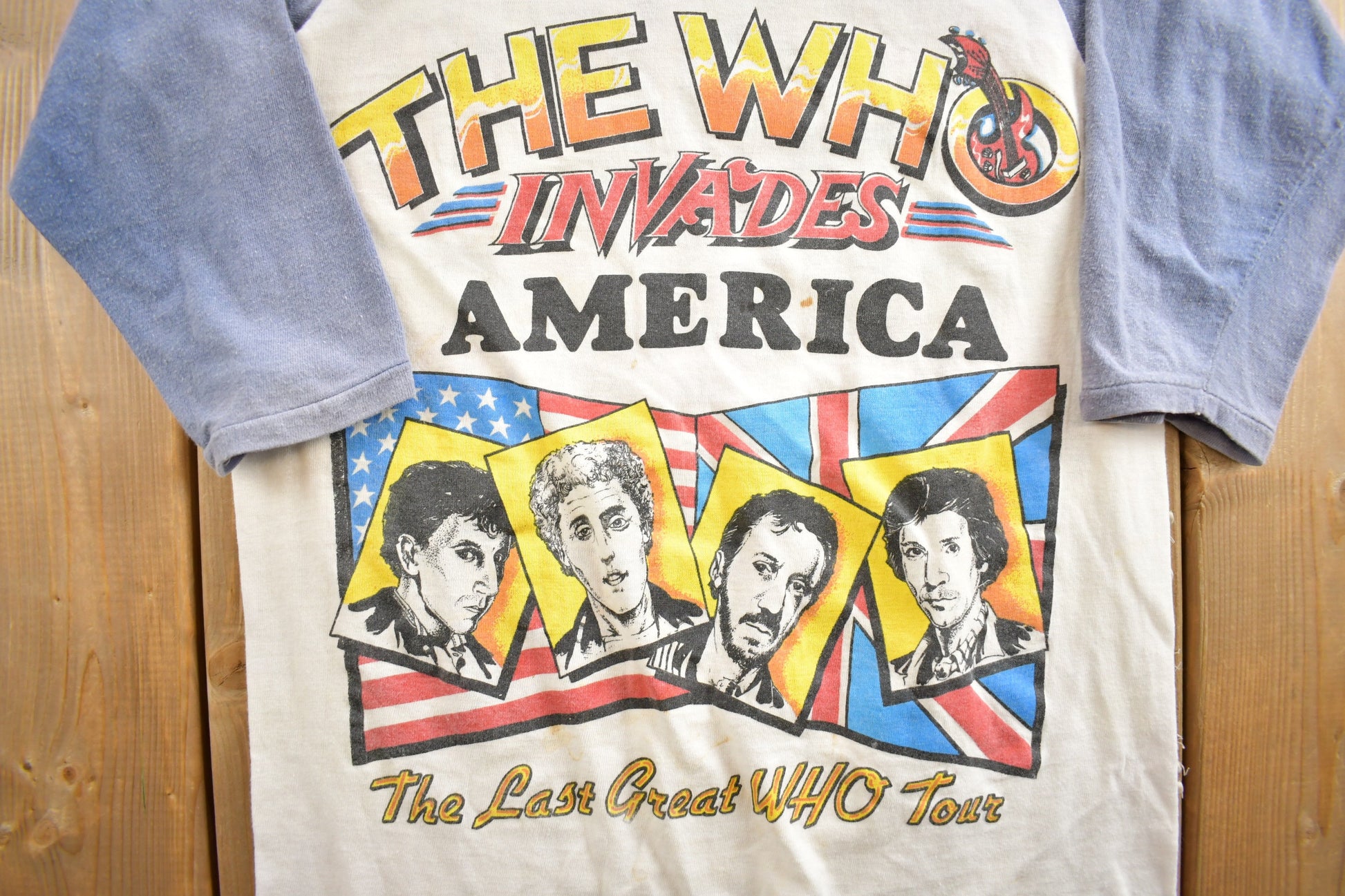 Vintage 1980s The Who Tour Single Stitch Three Quarter Sleeve Band Tee Made in USA