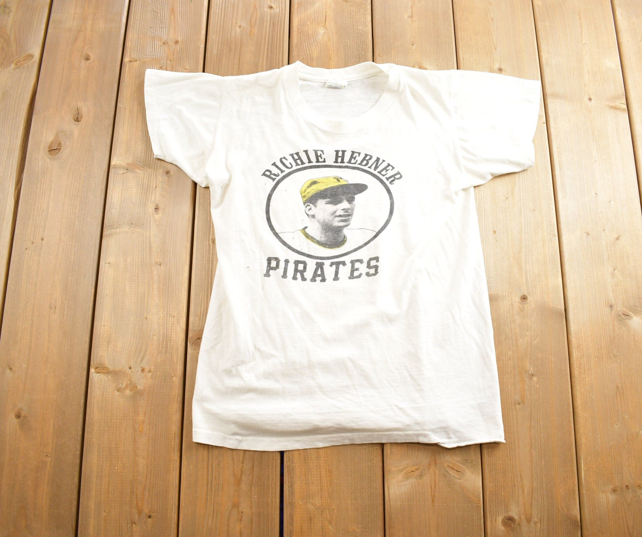Vintage 1970s MLB Richie Hebner Pirates Baseball Single Stitch T-Shirt Made In USA