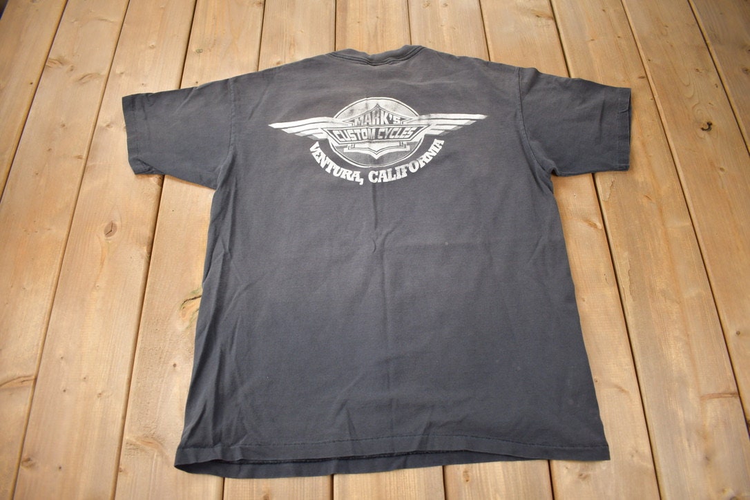 Vintage 1992 Harley Davidson Motorcycles Ventura California Single Stitch Graphic T-Shirt Made In USA