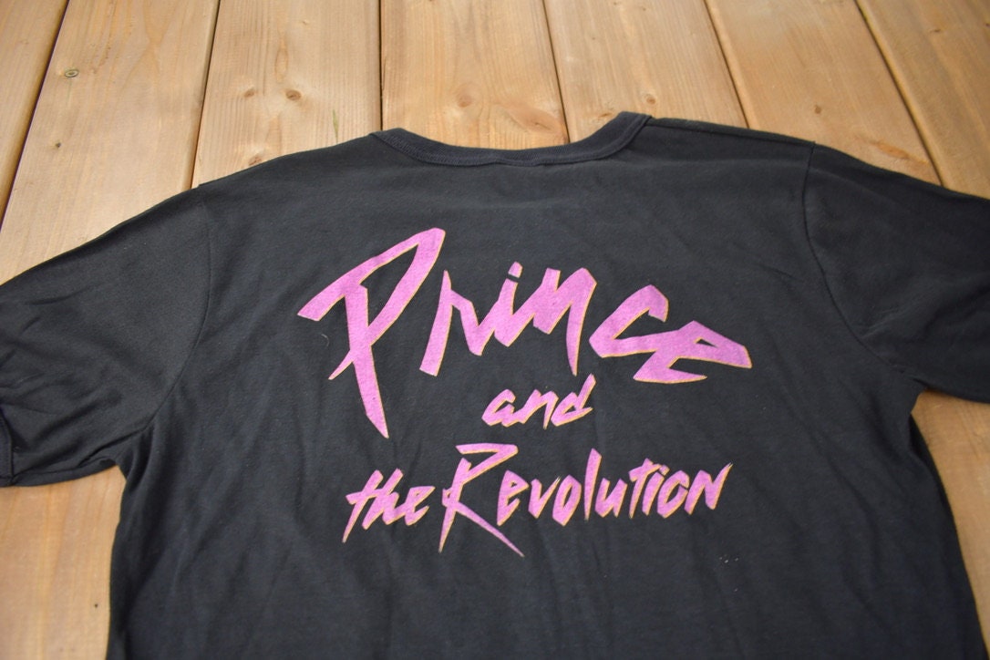 Vintage 1980s Prince And the Revolution Graphic Ringer Band Tee Made in Canada