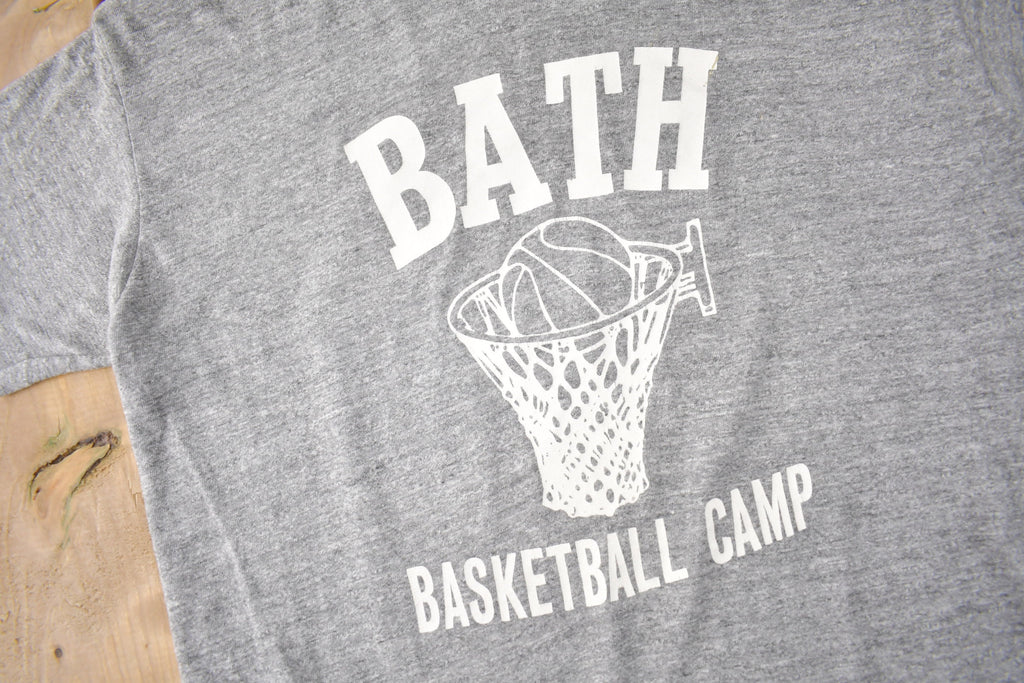 Vintage 1970s Bath Basketball Camp Single Stitch Graphic Russell Athletics T Shirt Made In USA
