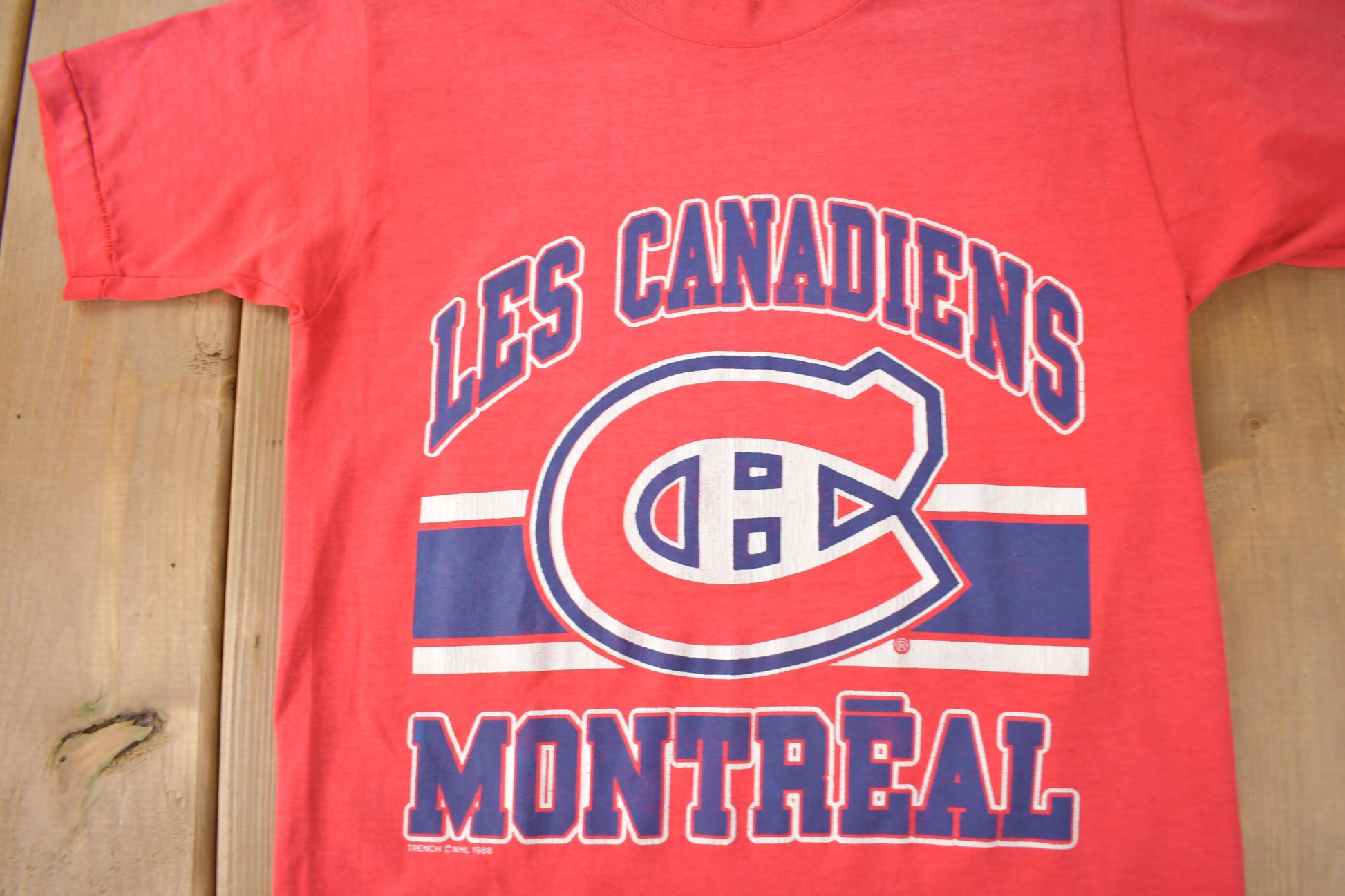 Vintage 1988 Montreal Canadiens NHL Hockey Graphic T-Shirt Made In Canada