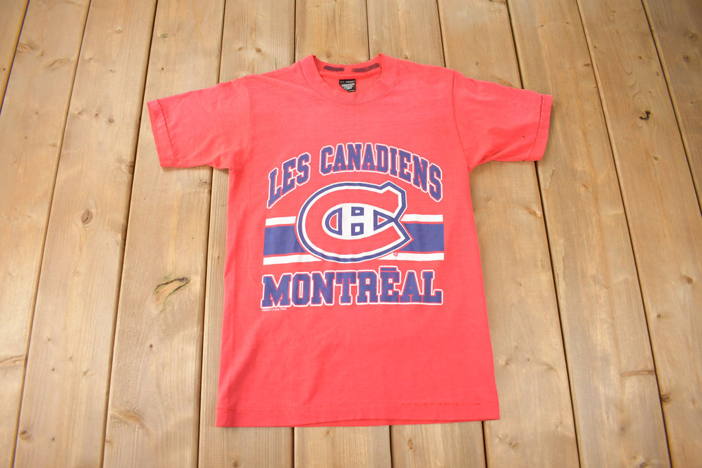 Vintage 1988 Montreal Canadiens NHL Hockey Graphic T-Shirt Made In Canada