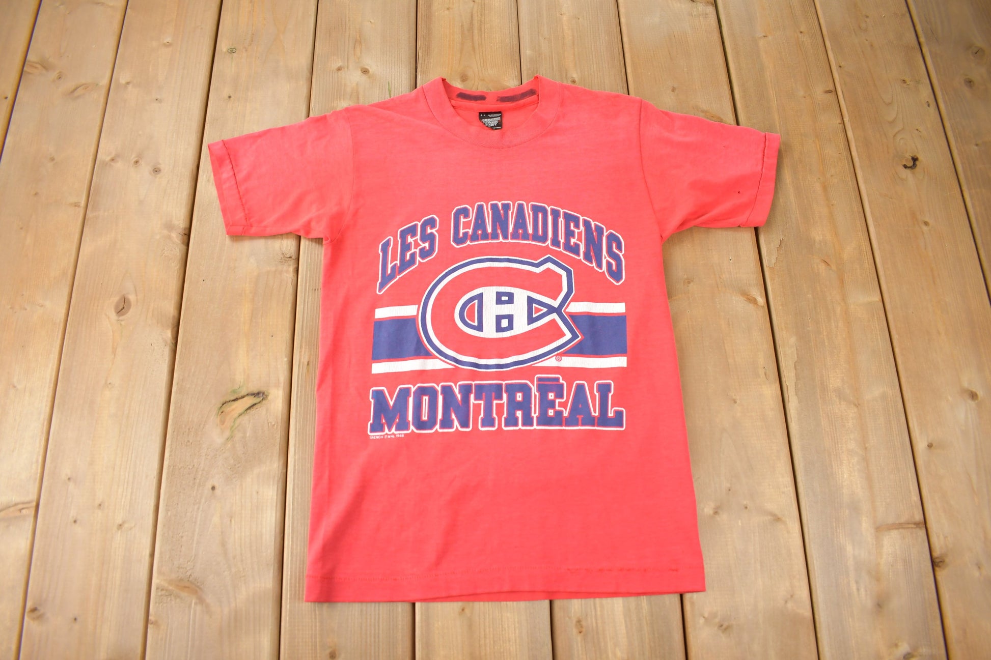 Vintage 1988 Montreal Canadiens NHL Hockey Graphic T-Shirt Made In Canada