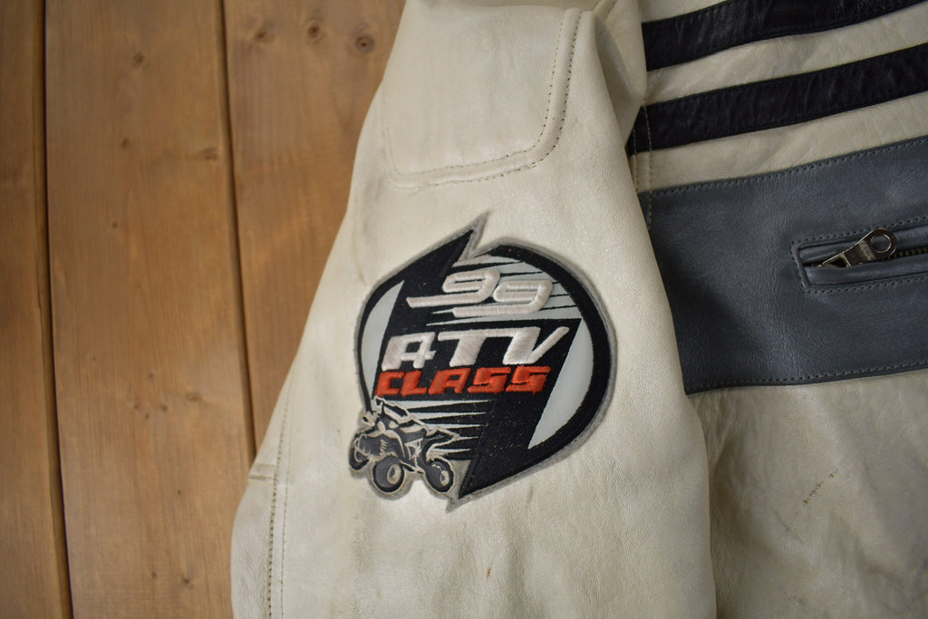 Vintage 1990s Avirex Racing Leather Varsity Jacket