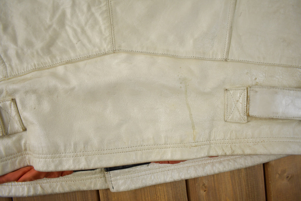 Vintage 1990s Avirex Racing Leather Varsity Jacket