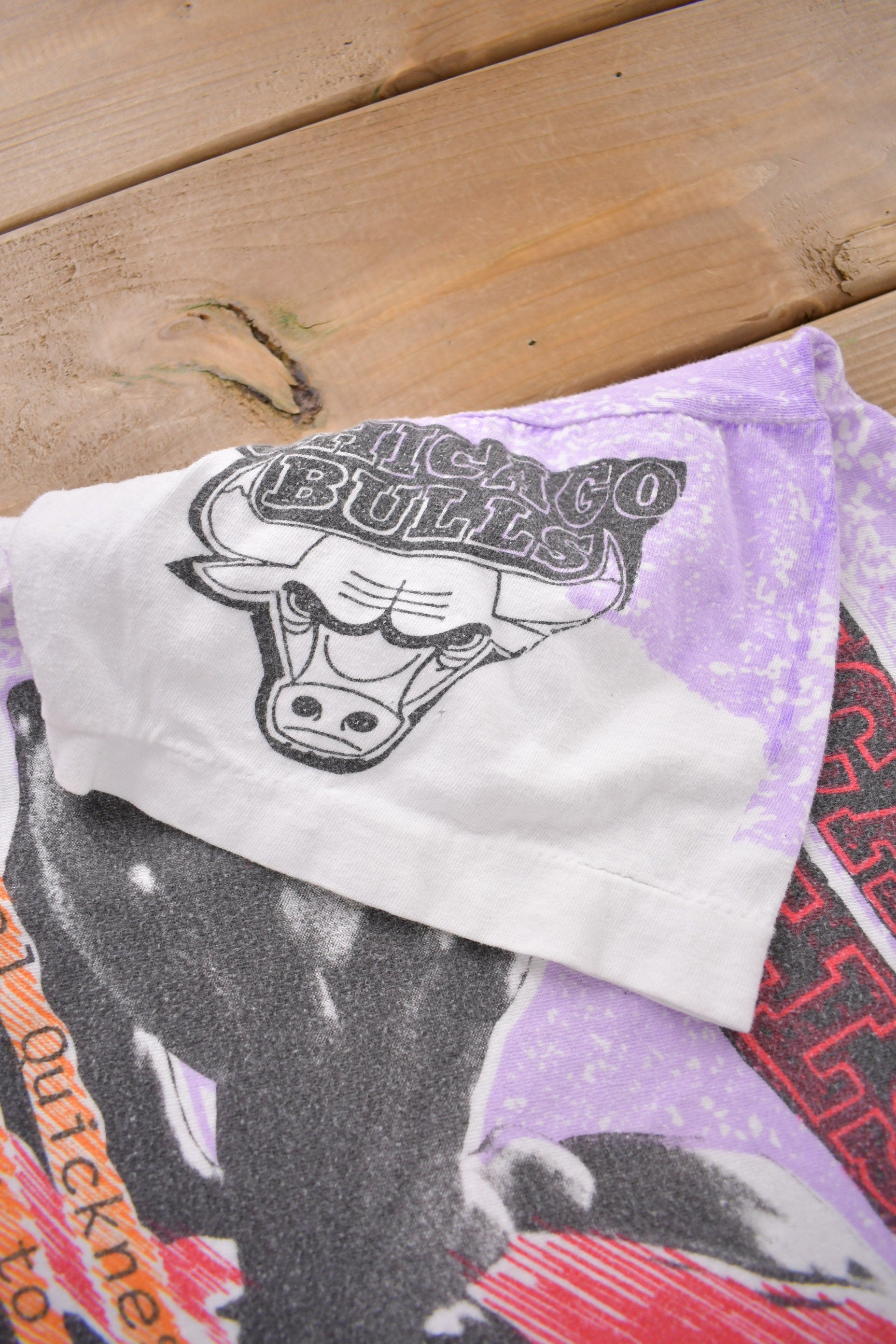 Vintage 1990s Chicago Bulls NBA Michael Jordan All Over Print T-Shirt