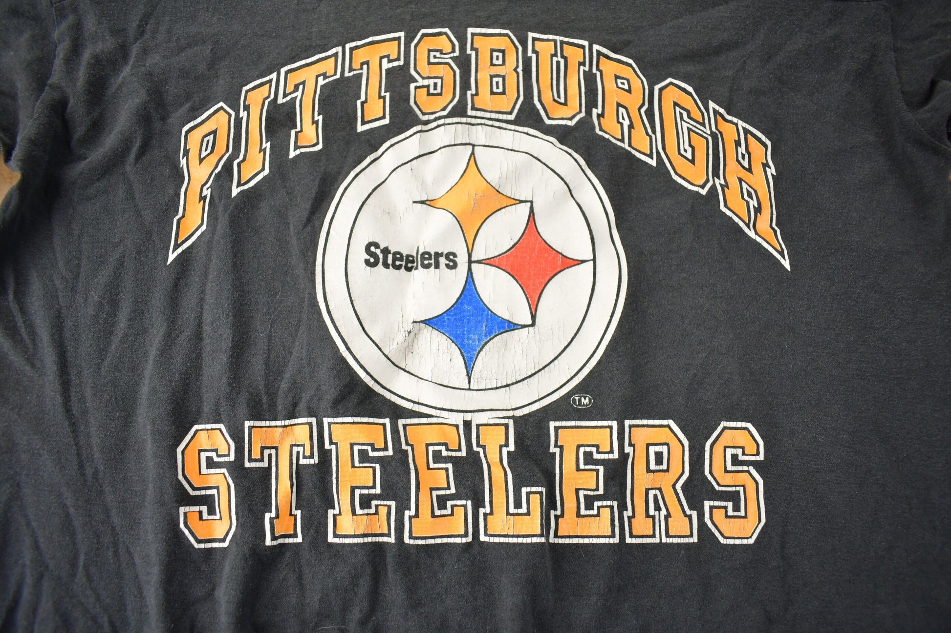 Vintage 1980s Pittsburgh Steelers NFL Football Graphic T-Shirt Made In USA